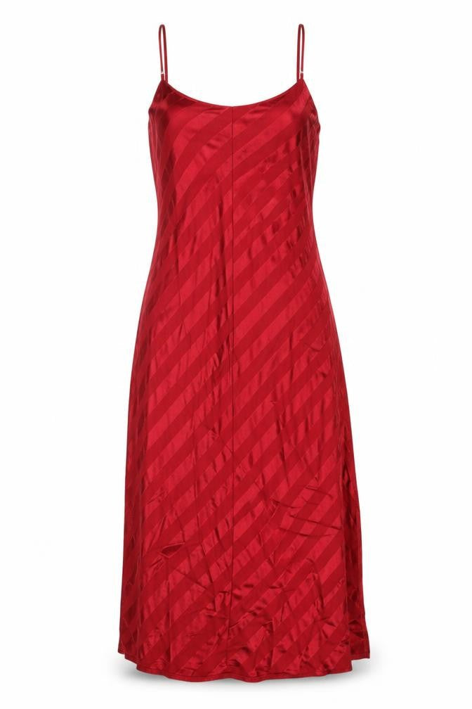 Missguided Women's Red Striped Slip Dress - Size 12
