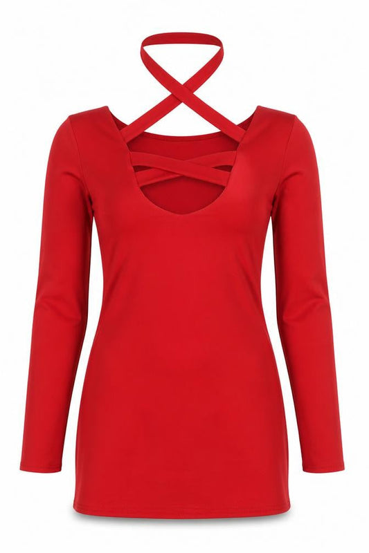 I-X London Red Long Sleeve Dress - Size 12