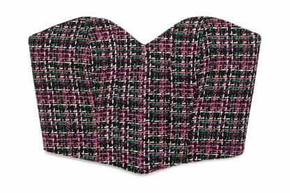 Zara Women's Multicoloured Tweed Cropped Blouse M