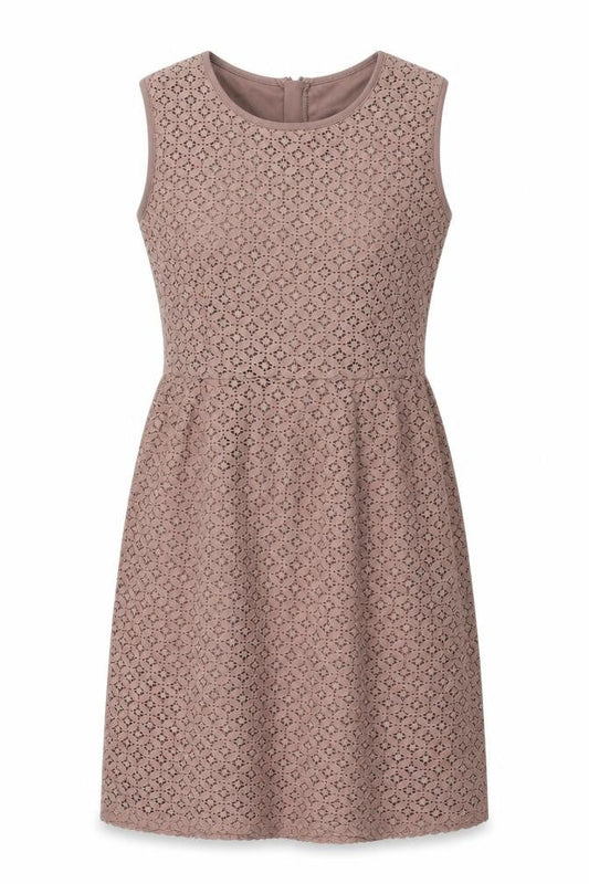 Stile Benetton Women's Beige Lace Sheath Dress S