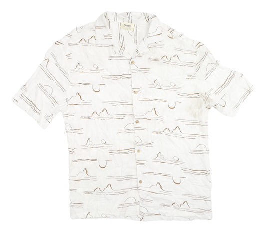 Pull & Bear Men's M White Graphic Short Sleeve Shirt