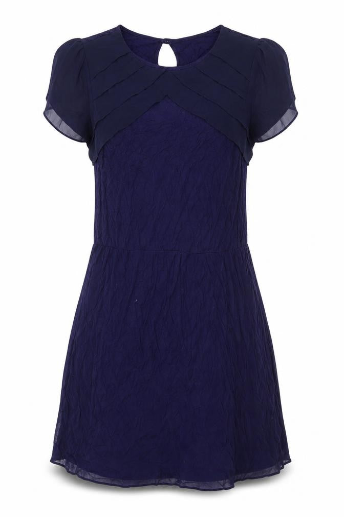 Warehouse Women's Blue Short Sleeve Shift Dress