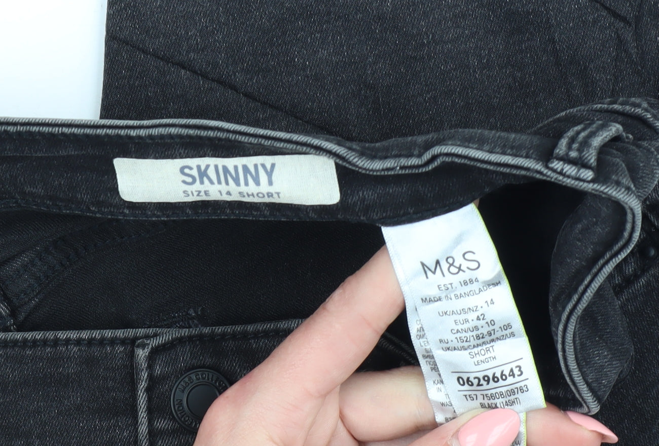 Marks & Spencer Women's Black Skinny Jeans, Size 14