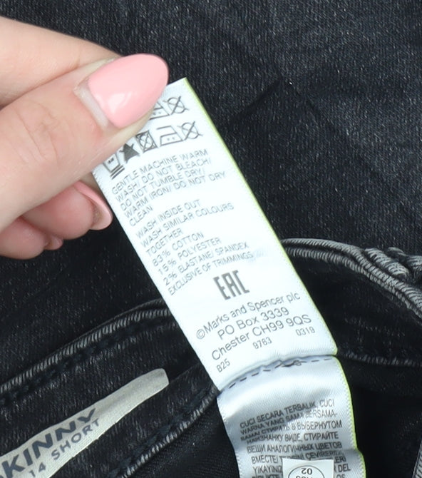 Marks & Spencer Women's Black Skinny Jeans, Size 14