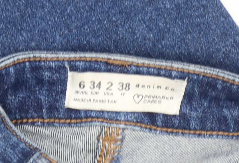 Denim Co Women’s Blue Distressed Skinny Jeans Size 6
