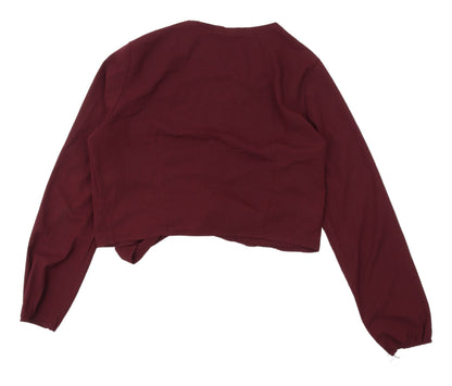 Back view of Missguided Women's Red Wrap Blouse, size 16, Casual Style