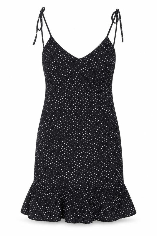 I Saw It First Women's Black Polka Dot Slip Dress