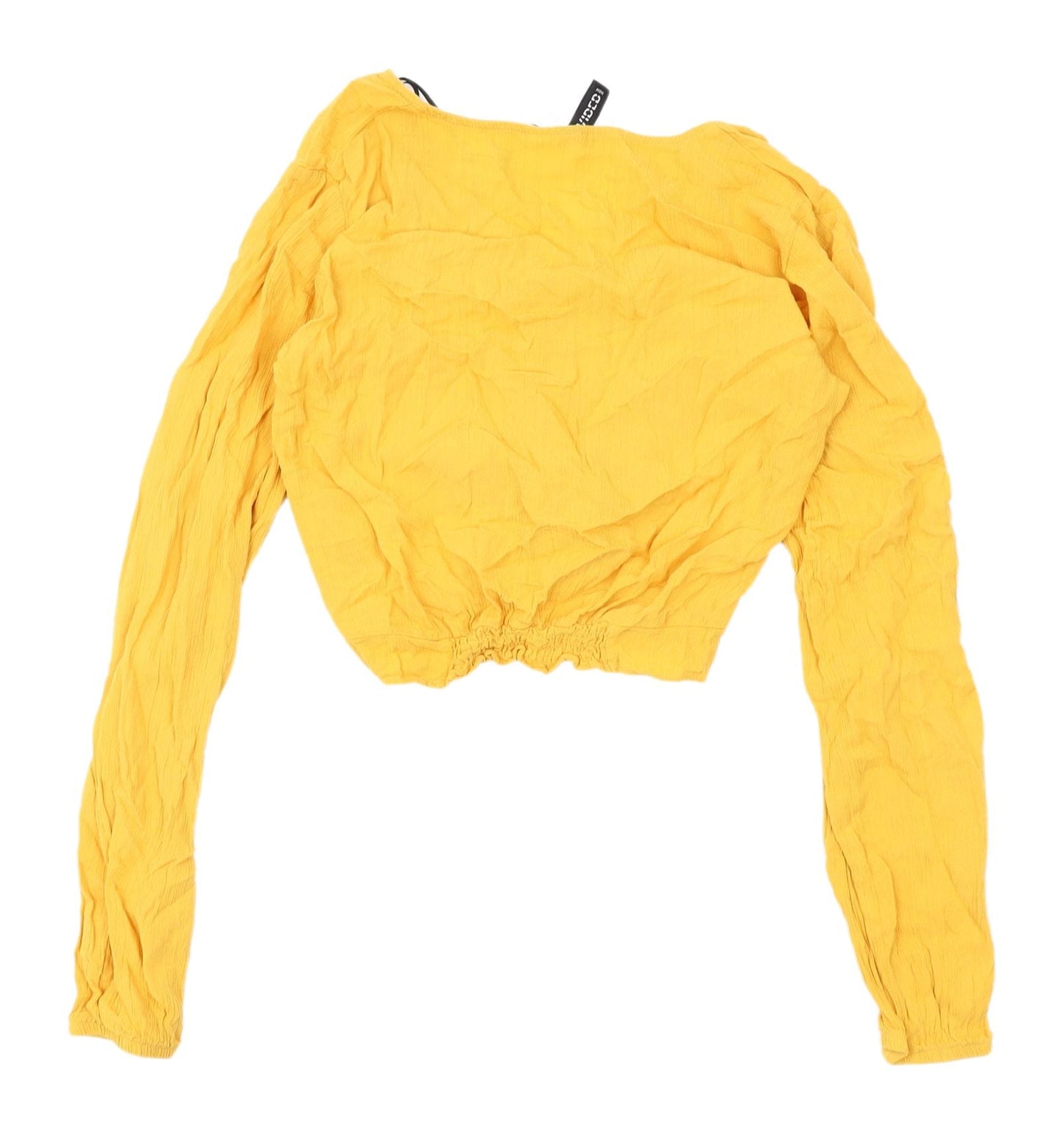 H&M Women's Yellow Cropped Viscose Blouse Size 6