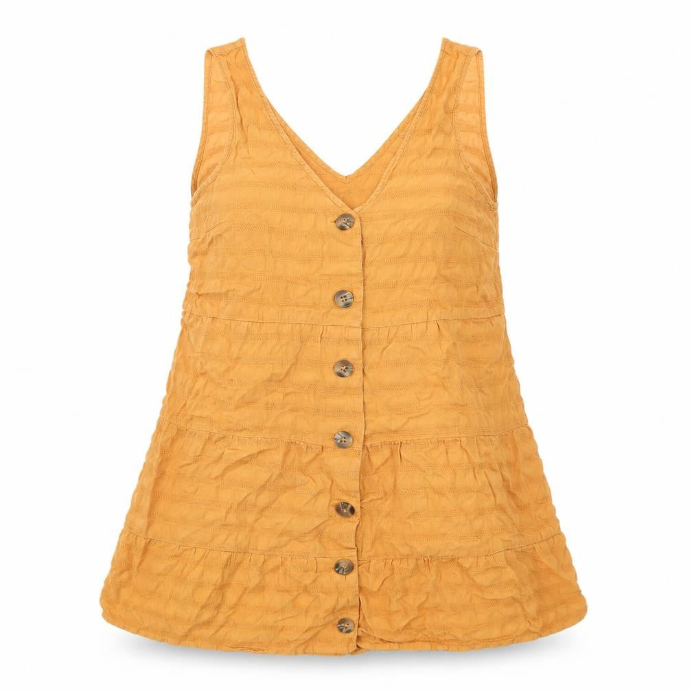 ASOS Women's Orange Tunic Blouse, Size 12 - Button Accent