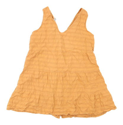 Back view of ASOS Women's Orange Tunic Blouse, size 12, - Button Accent