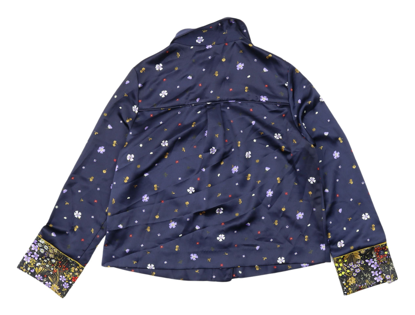 Marks and Spencer Women's Blue Floral Button-Up Shirt