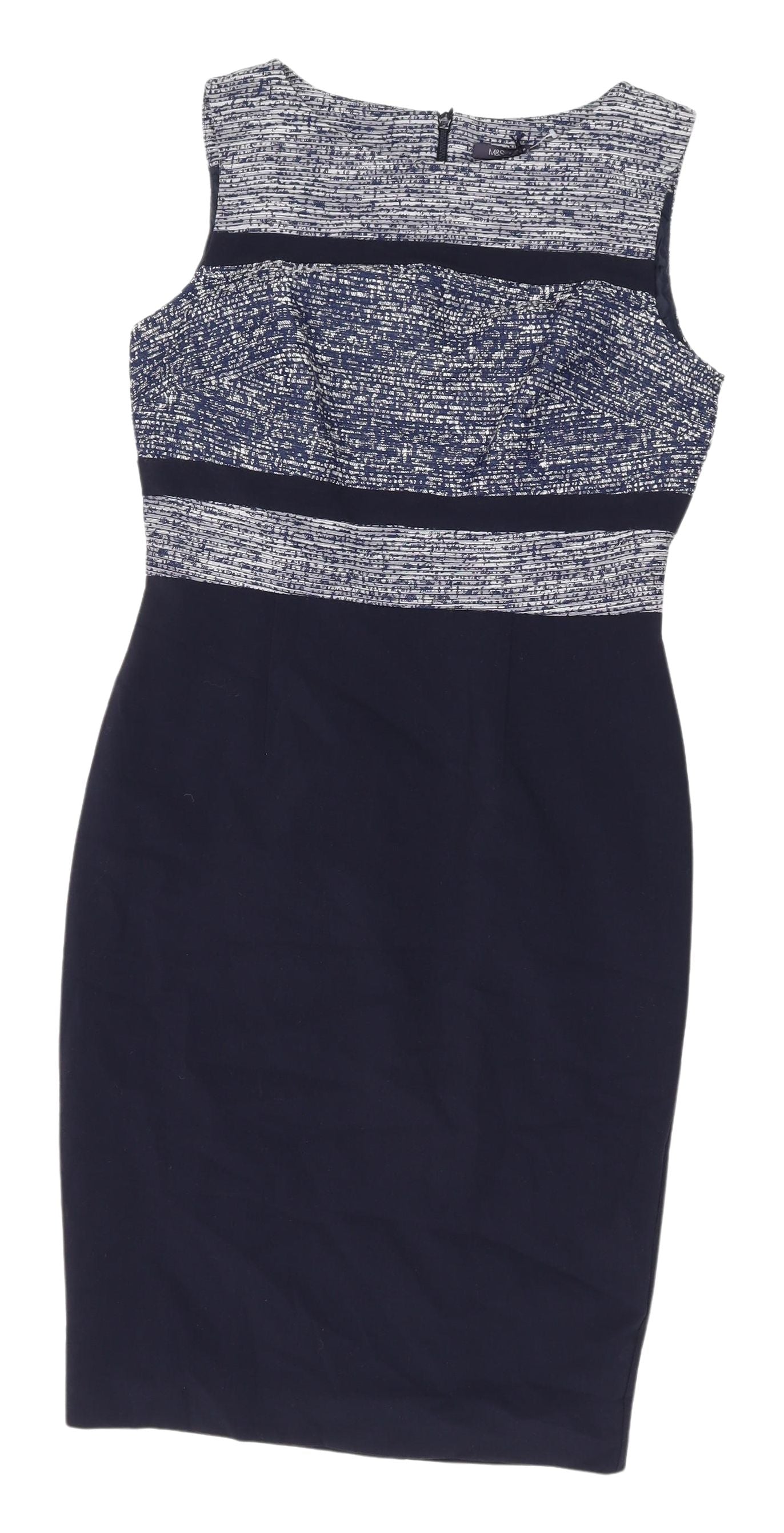 Marks and Spencer Women's Blue Knee Length Sheath Dress