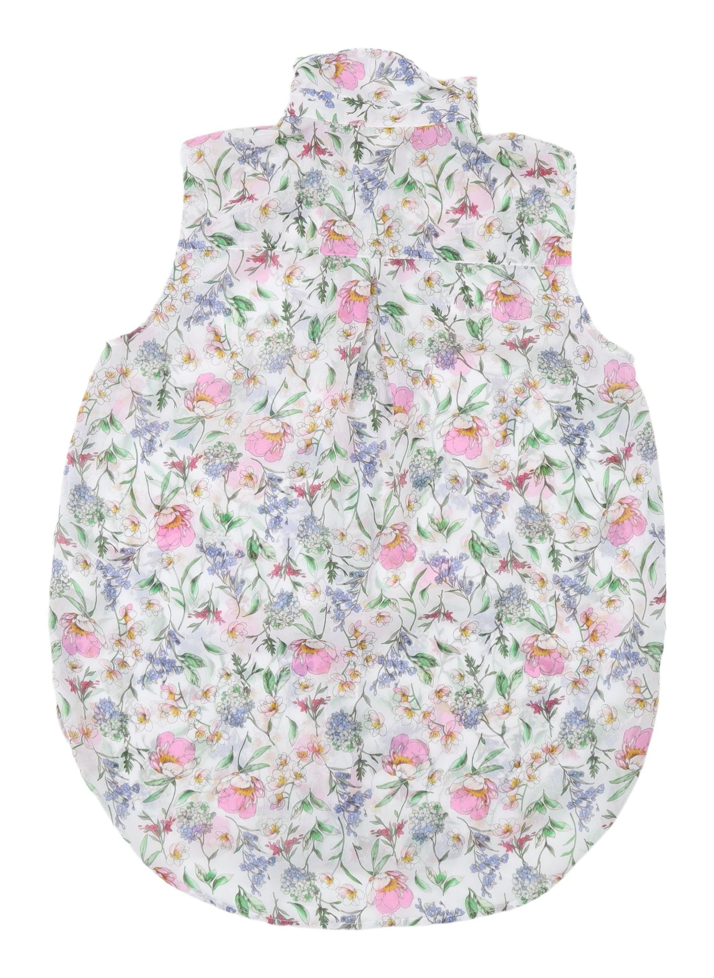 H&M Women's Floral Sleeveless Chiffon Blouse Size 8