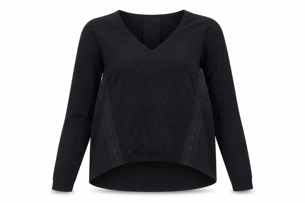 Marks & Spencer Women's Black V-Neck Blouse Size 8