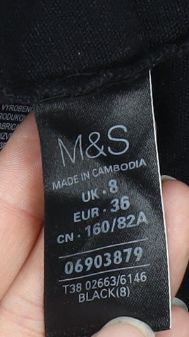 Marks and Spencer Women's Black V-Neck Blouse Size 8