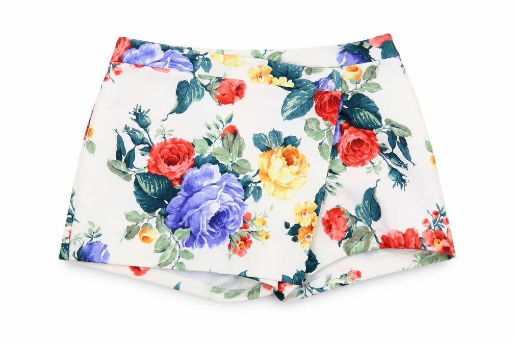 ASOS Women's Multicoloured Floral Wrap Shorts