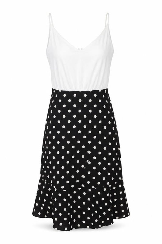 AX Paris Women's Black Polka Dot MIDI Slip Dress, Size 8