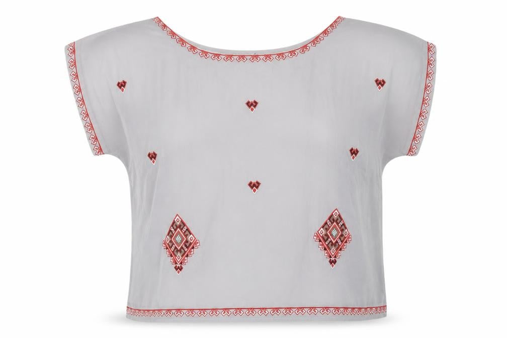 Next Women's White Geometric Blouse UK Size 10 Boat Neck