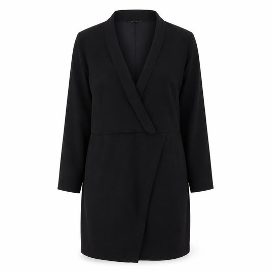 Laura Clem Black Wrap Dress, UK 16, Polyester, Long Sleeve