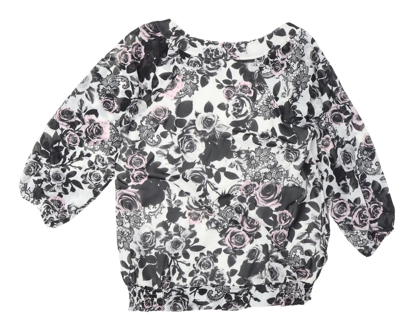 David Emanuel Floral Blouse Women's Size 6 Balloon Style