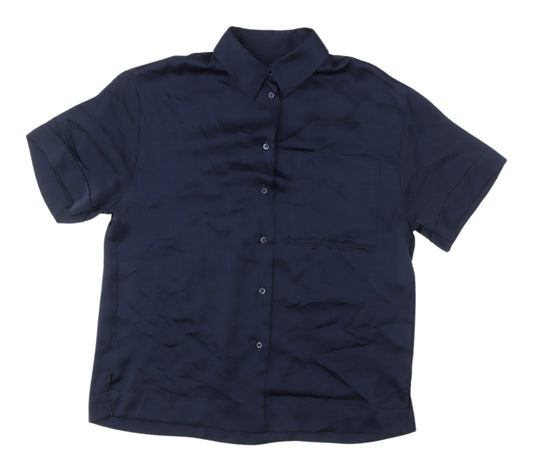 Marks & Spencer Blue Button-Up Shirt, Size 8, Women's Casual