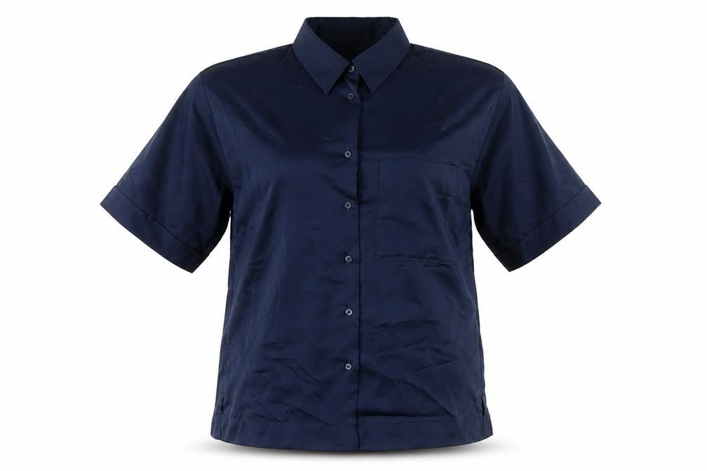 Marks & Spencer Blue Button-Up Shirt, Size 8, Women's Casual