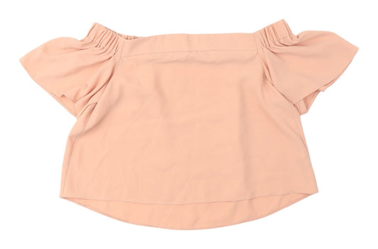 Topshop Women's Beige Off-Shoulder Blouse Size 10