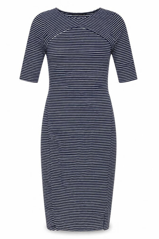 Sugarhill Women Blue Striped Sheath Dress Size 8