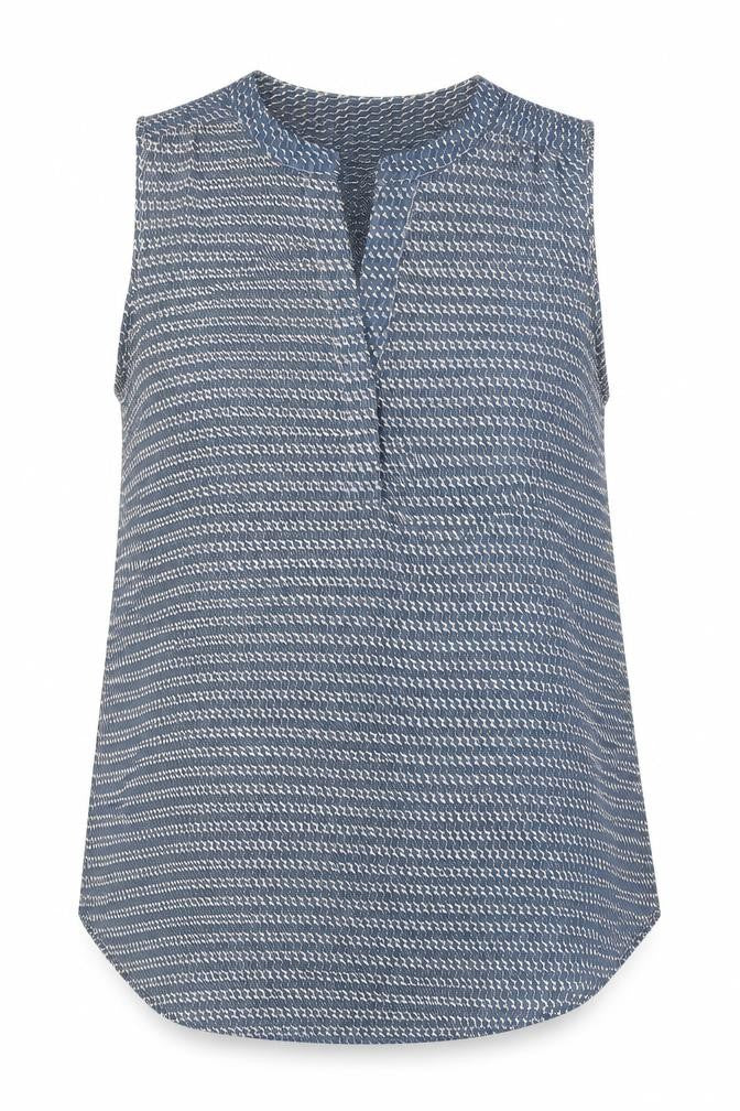 H&M Women's Blue Geometric Sleeveless Blouse Size 6