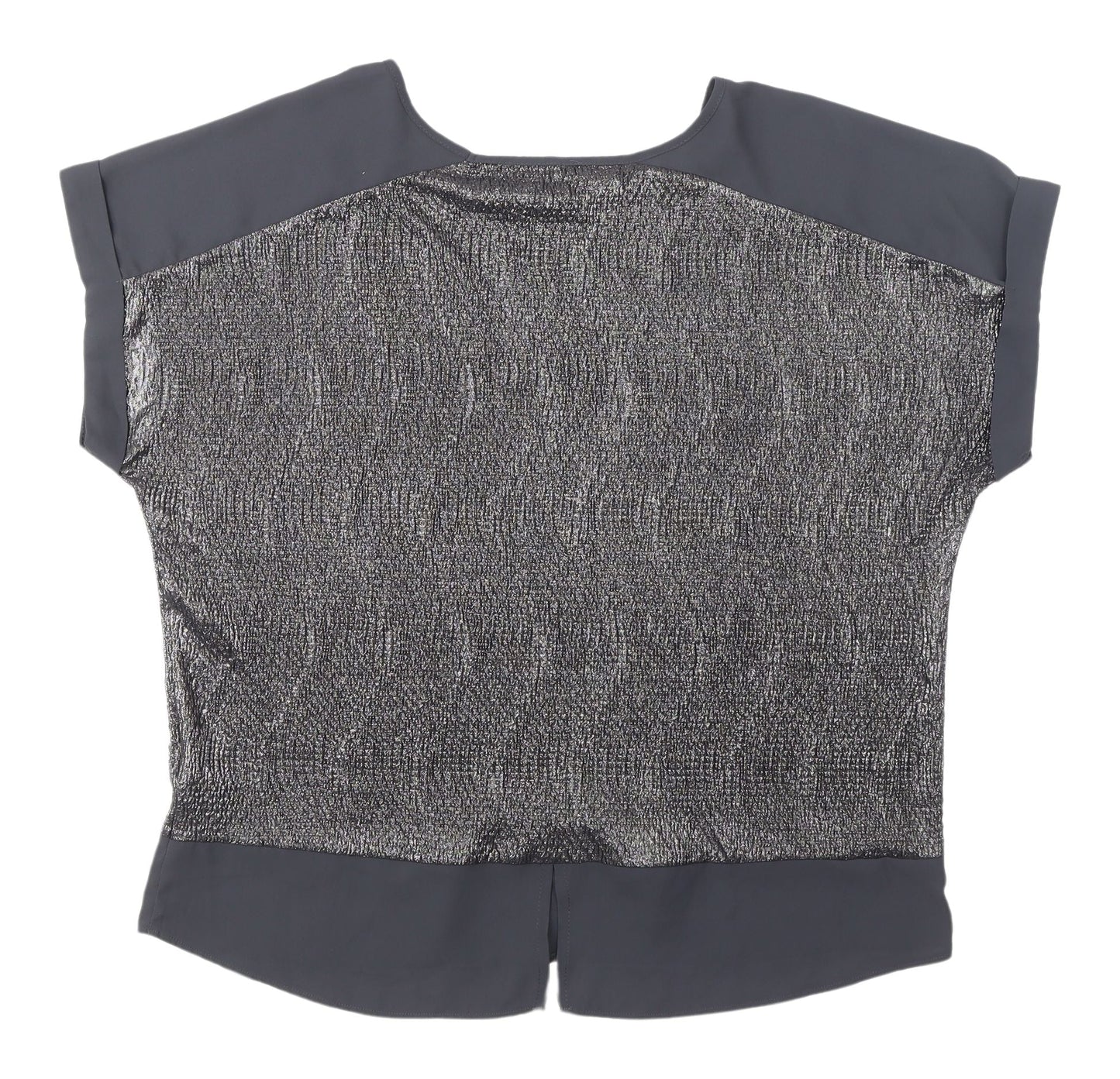Oasis Women's Grey XL Blouse Short Sleeve Crew Neck