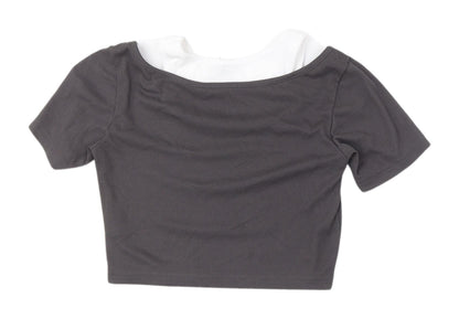 DAZY Women's Grey Cropped T-Shirt M Casual Spring