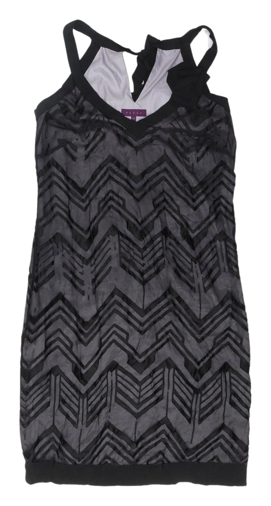 Début Women’s Black Sleeveless Chevron Dress Size 12