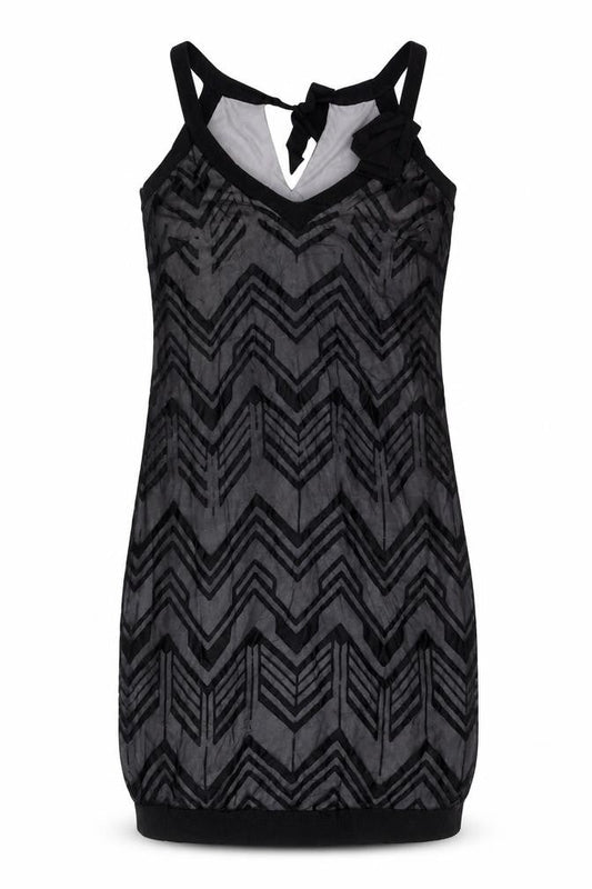 Debut Women’s Black Sleeveless Chevron Dress Size 12