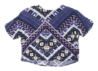 Warehouse Women's Geometric Blouse Size 12 Multicoloured