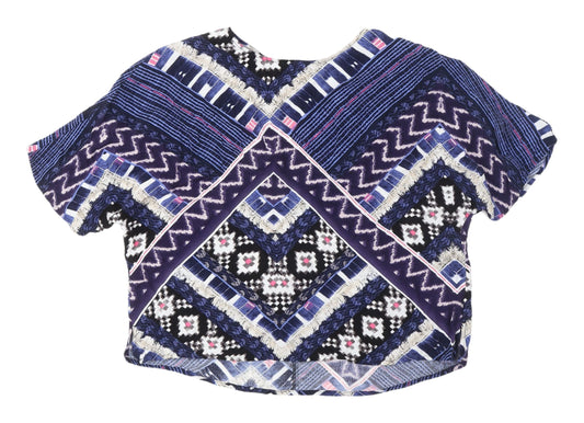 Warehouse Women's Geometric Blouse Size 12 Multicoloured