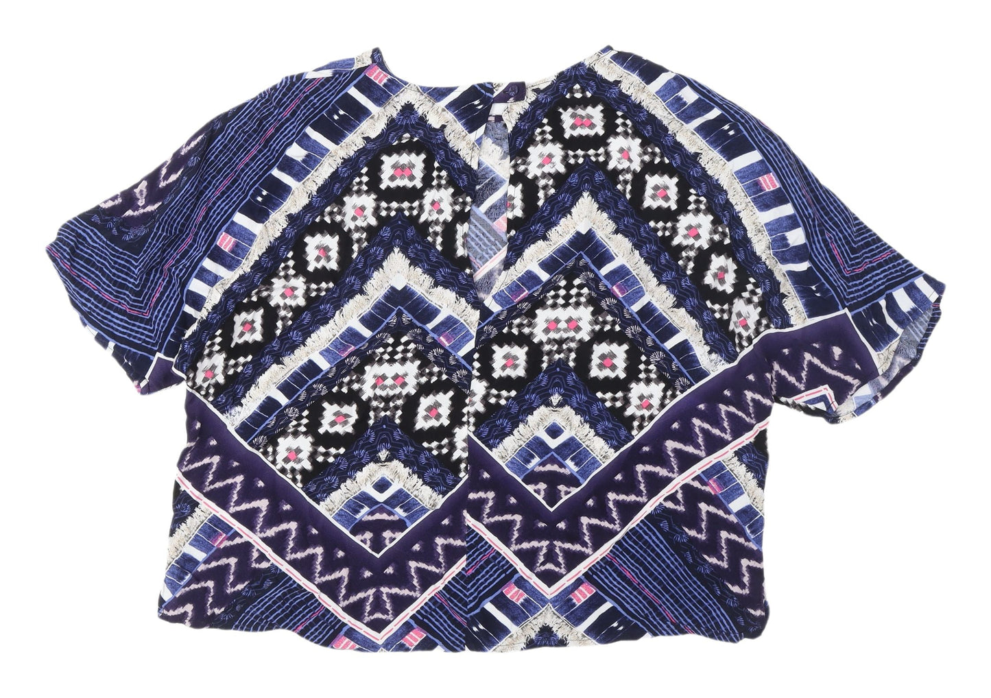 Warehouse Women's Geometric Blouse Size 12 Multicoloured