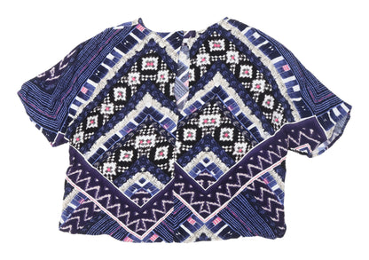 Warehouse Women's Geometric Blouse Size 12 Multicoloured