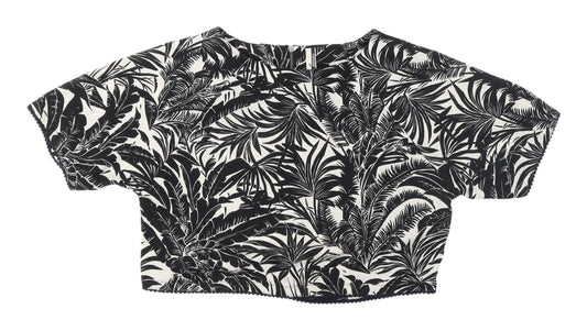 Topshop Women's Black Cropped Blouse Size 8