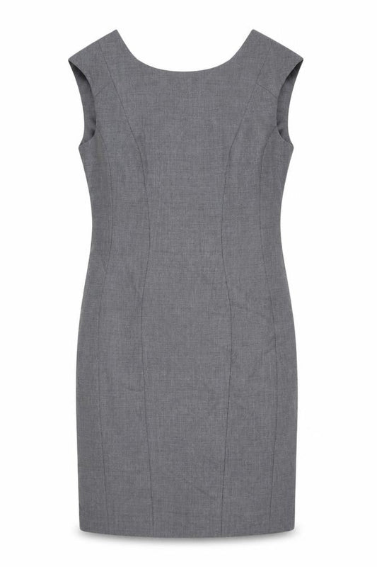 H&M Women's Grey Sheath Dress - Size 6, Sleeveless