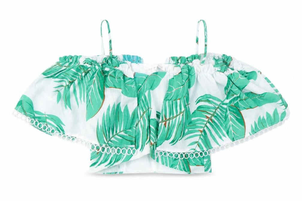 Love & Other Things Green Off Shoulder Camisole M