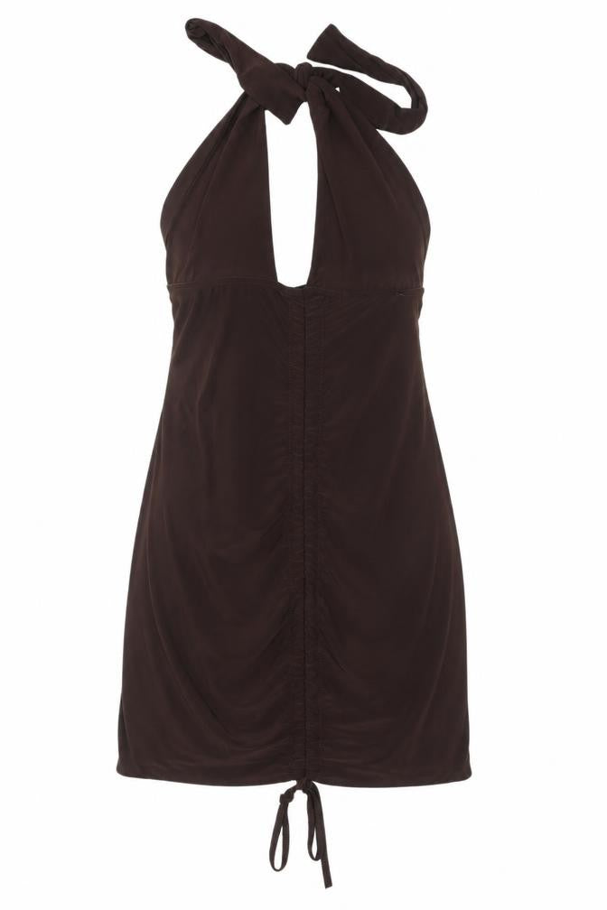 Pink Diva Brown Halter Dress Women Size 8