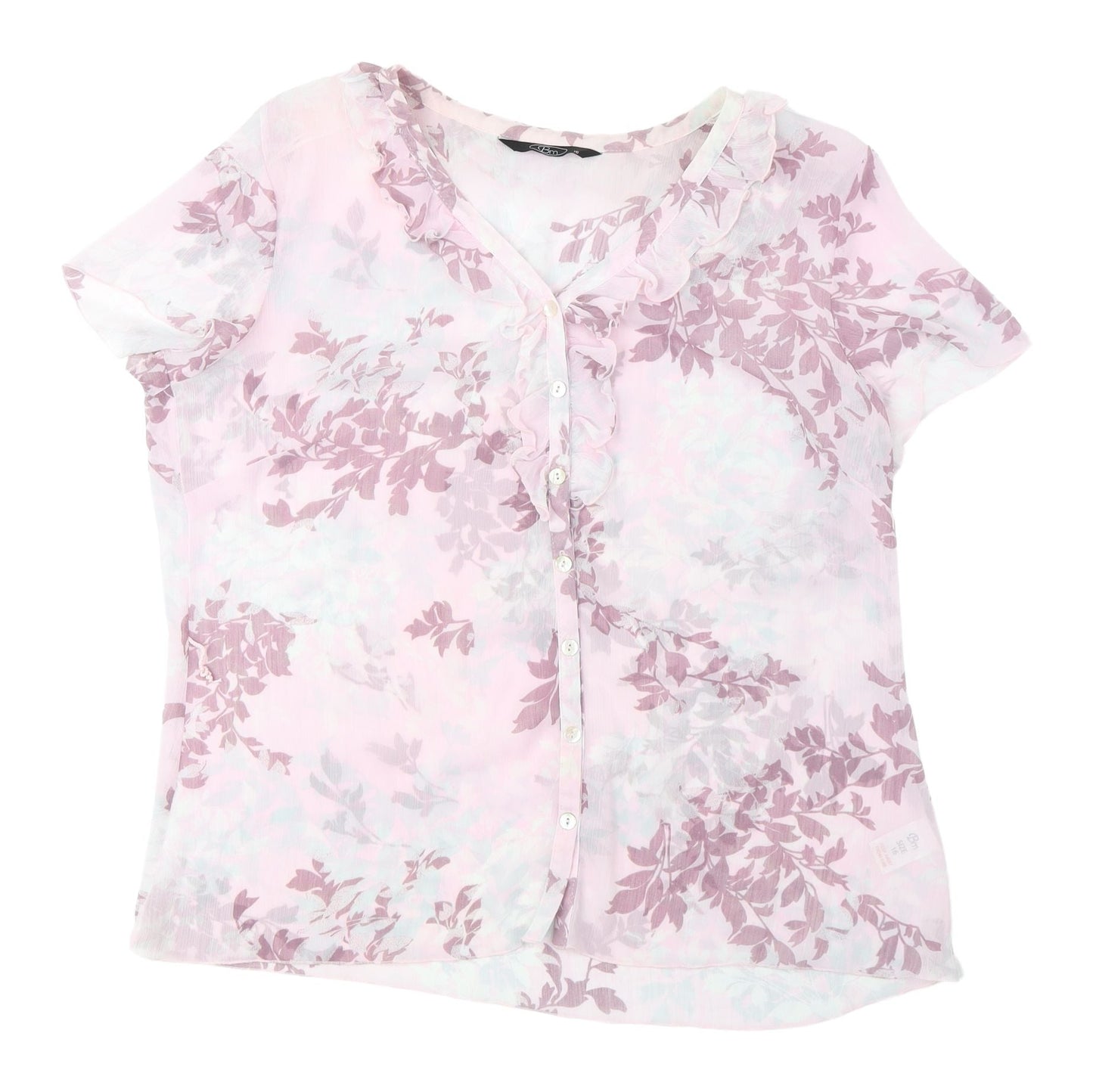 Bm Women's Pink Floral Wrap Blouse Size 16