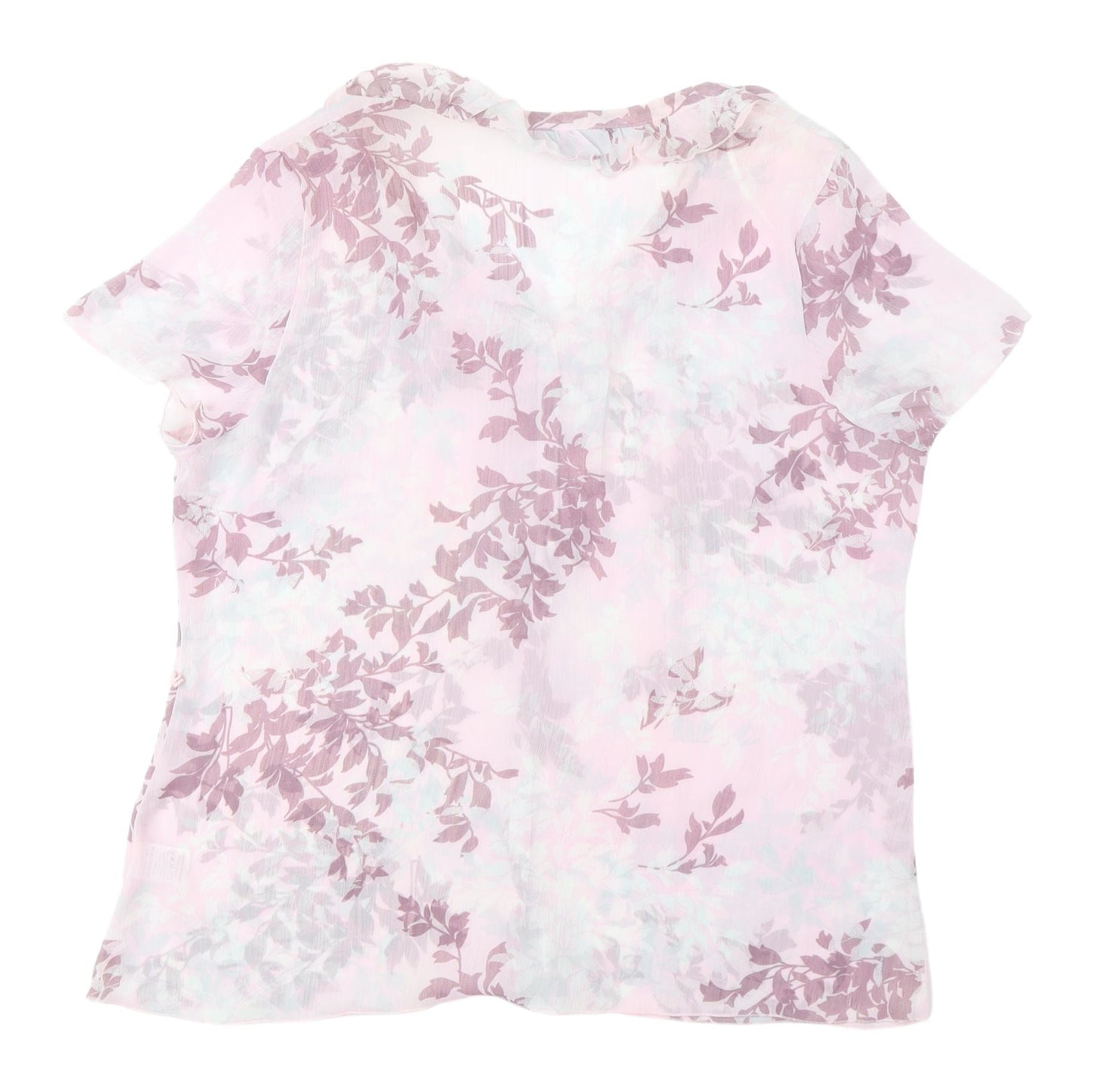 Bm Women's Pink Floral Wrap Blouse Size 16