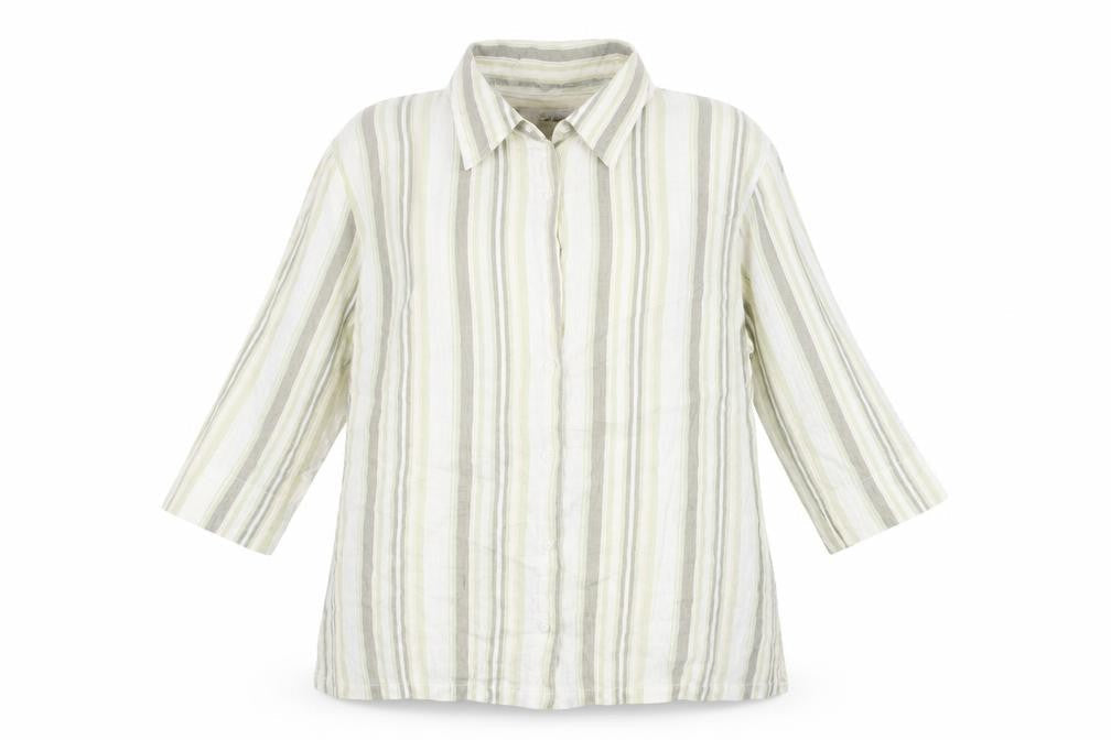 Damart Women's Striped Button-Up Shirt, Size 18