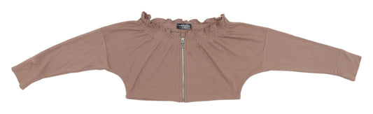 Manière De Voir Brown Cropped Blouse for Women - Size 10