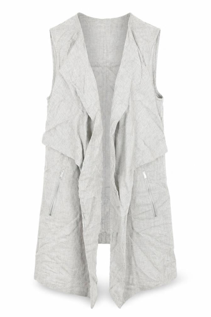 New Look Women's Grey Waistcoat Size 6 Linen Blend