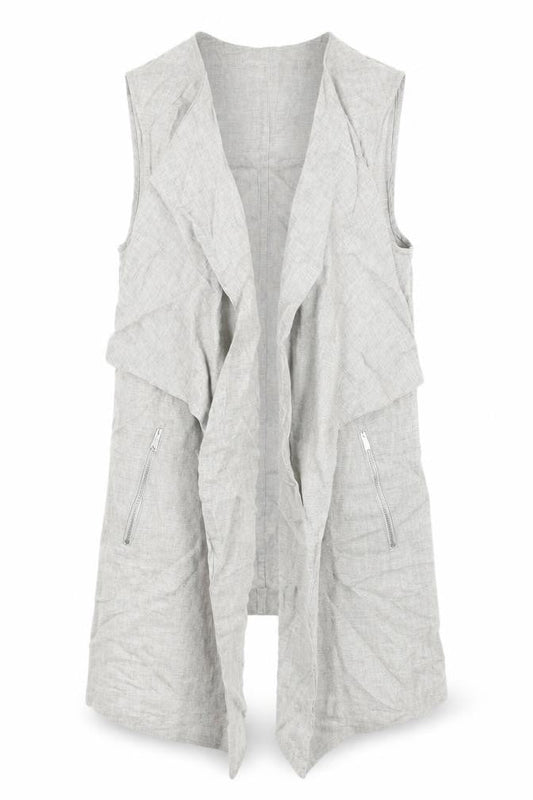 New Look Women's Grey Waistcoat Size 6 Linen Blend