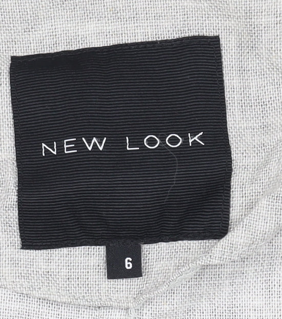 New Look Women's Grey Waistcoat Size 6 Linen Blend