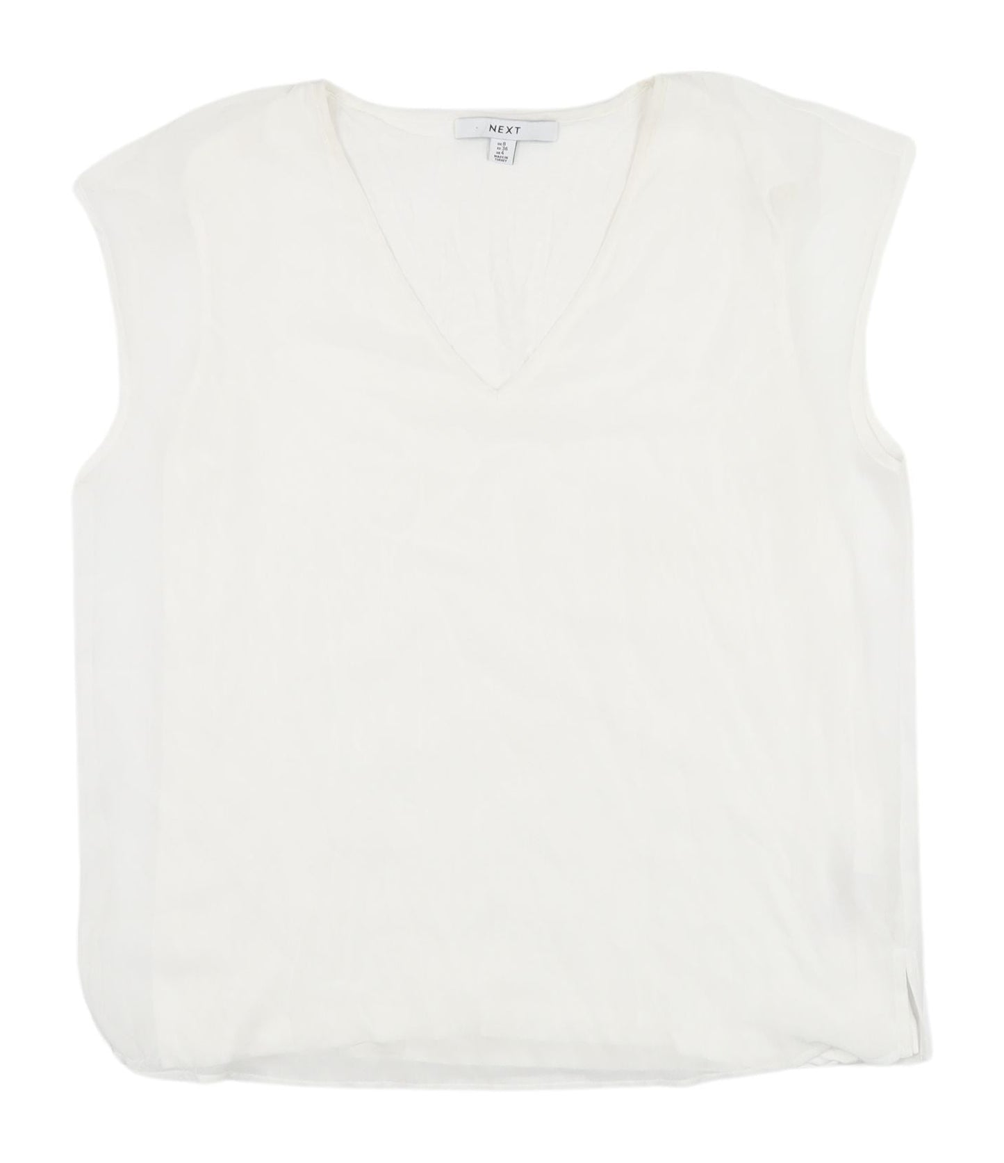 Next Women's Ivory Blouse V-Neck Size 8 Sleeveless