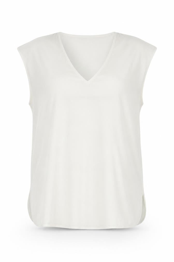 Next Women's Ivory Blouse V-Neck Size 8 Sleeveless